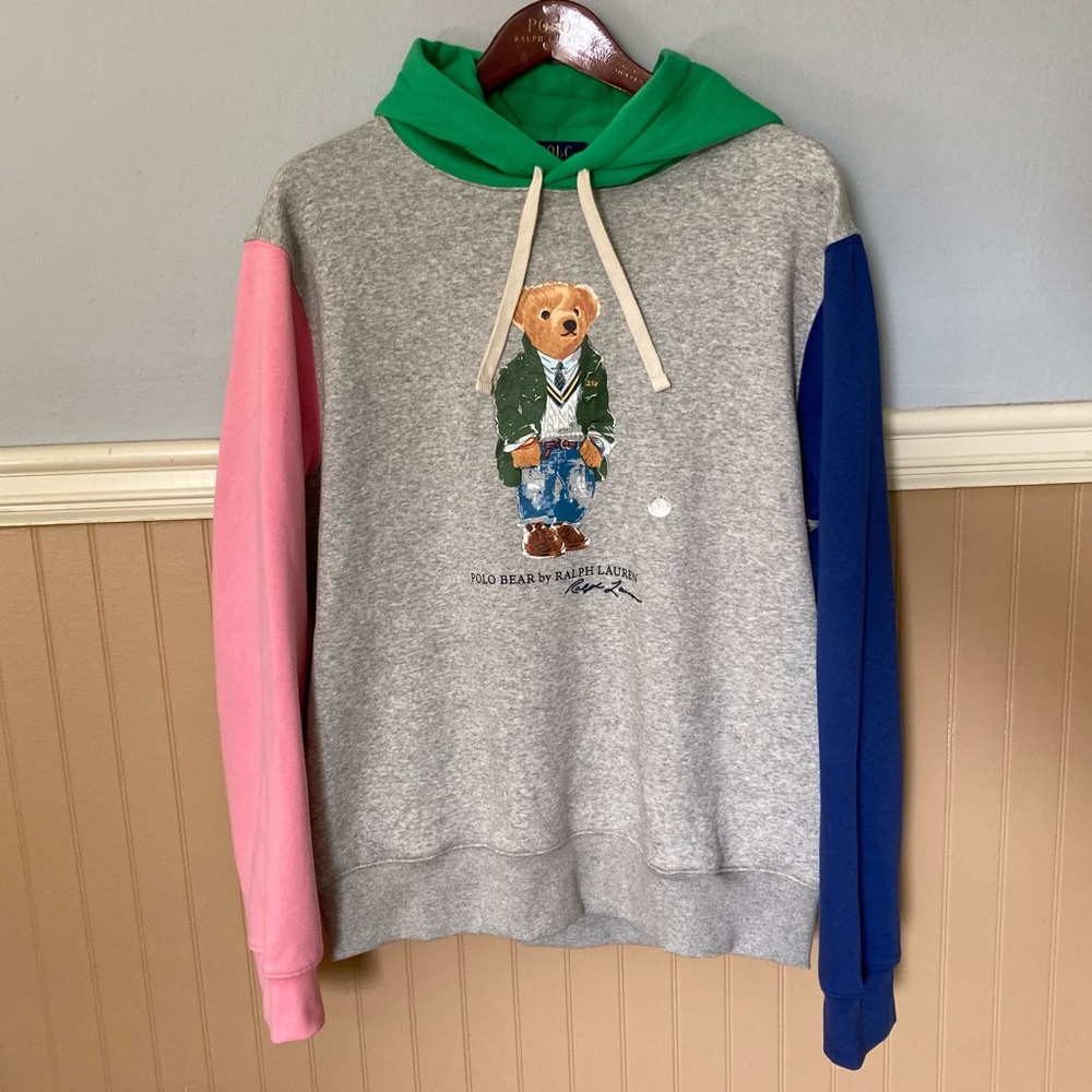 Polo by Ralph Lauren Polo Bear NWT Color-Blocked Fleece Hoodie